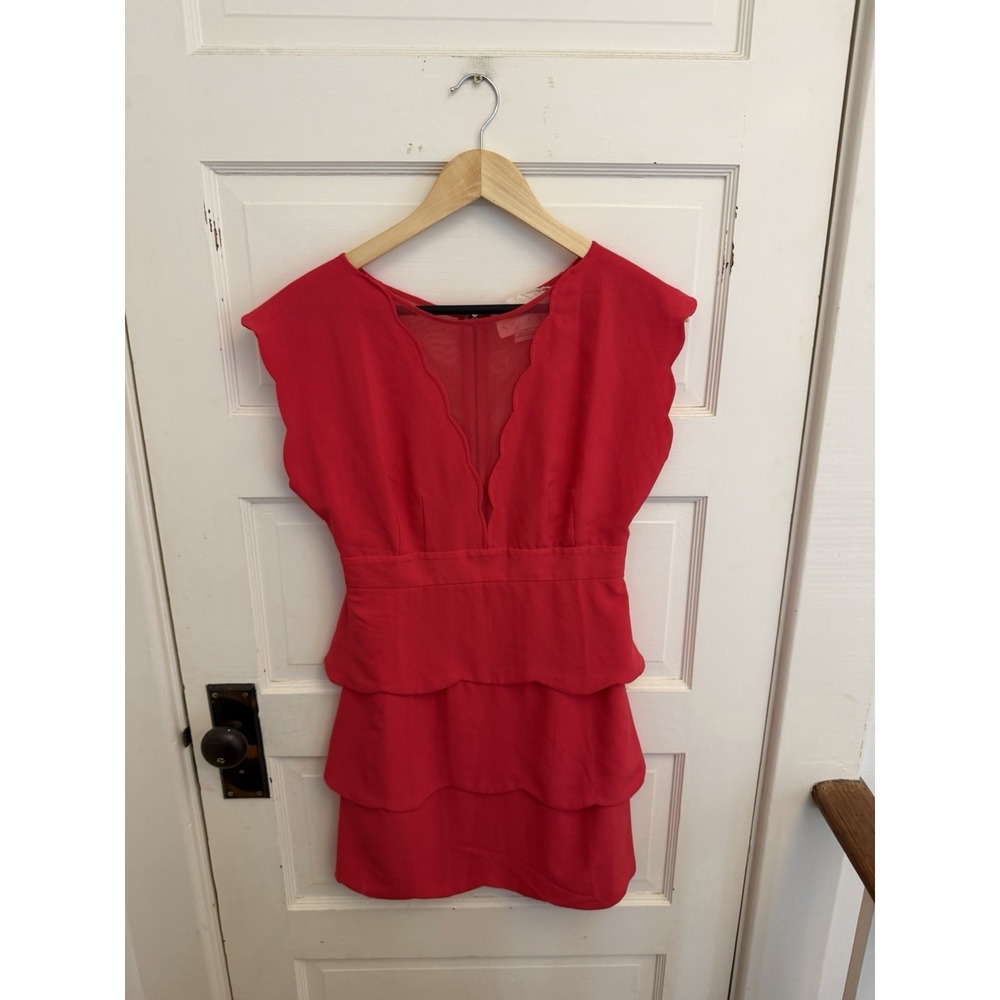 Coincidence and Chance UO Women's Pink Scalloped Tiered Mini Dress Size 4